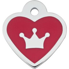 ID Tag Heart Epoxy Red Crown