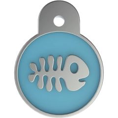 ID Tag Circle Small Blue Epoxy Fish 
