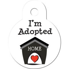 ID Tag Circle Small White Adopted