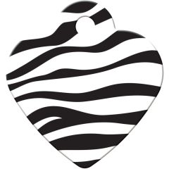 ID Tag Heart Small Zebra Print