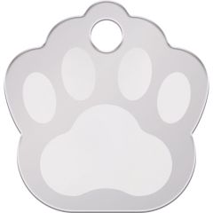 ID Tag - Two-Tone Chrome Plated Brass Paw