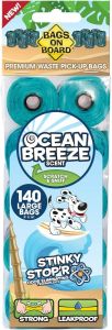 Bags On Board Ocean Breeze Scented Dog Poop Pick-Up Bags 140 Bags