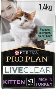 Purina Pro Plan LiveClear Allergen-Reducing Turkey Dry Kitten Food 1.4kg