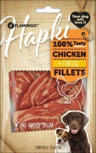 Flamingo Hapki Slices with Chicken & Cheese Dog Treats 85g