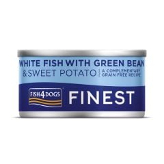 Fish4Dogs Finest White Fish with Green Bean & Sweet Potato Adult Wet Dog Food 85g