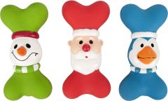 Flamingo William Latex Bone Christmas Dog Toy
