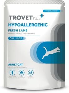 Trovet Plus Hypoallergenic Fresh Lamb Veterinary Diets Adult Wet Cat Food 85g Pouch