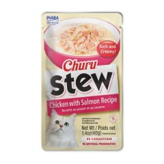 INABA Churu Stew Chicken with Salmon Recipe Wet Cat Food 40g