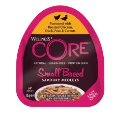 Wellness CORE Savoury Medleys Roasted Chicken, Duck, Peas & Carrots Small Breed Wet Dog Food 85g