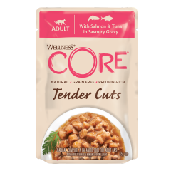Wellness CORE Tender Cuts With Salmon & Tuna in Savoury Gravy Adult Wet Cat Food 85g