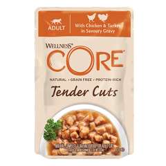 Wellness Core Tender Cuts with Chicken & Turkey in Savoury Gravy Adult Wet Cat Food 85g