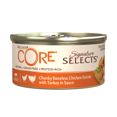 Wellness CORE Signature Selects Chunky Boneless Chicken Entree with Turkey in Sauce Wet Cat Food 79g