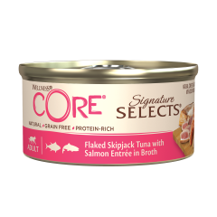 Wellness Core Signature Selects Flaked Skipjack Tuna with Salmon Entree in Broth Wet Cat Food
