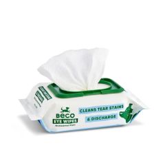 Beco Dog Eye Wipes Cleans Tear Stains & Discharge 70 Unscented Wipes 15 x 12cm