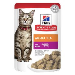 Hill's Science Plan Beef Adult Wet Cat Food Pouches 85g