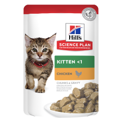 Hill's Science Plan Tender Chunks & Gravy Turkey Kitten Wet Cat Food Pouches 85g