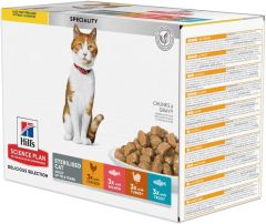 Hill's Science Plan Sterilised Adult Wet Cat Food 12x85g Multipack