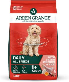 Arden Grange Daily All Breeds Adult Fresh Chicken & Rice Dry Dog Food 