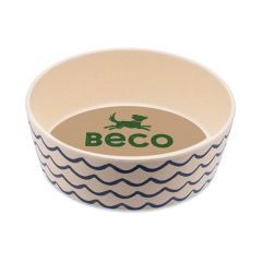 Beco Classic Bamboo Ocean Waves Cat Bowl