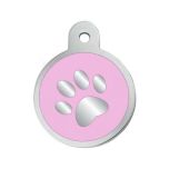 ID Tag Circle Epoxy Pink Paw