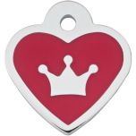 ID Tag Heart Epoxy Red Crown