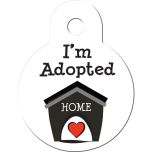 ID Tag Circle Small White Adopted