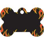 ID Tag Bone Painted Flame
