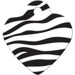 ID Tag Heart Small Zebra Print
