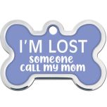 ID Tag Bone Large Raised Edge I'm Lost Someone Call My Mom