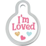 ID Tag - Im Loved Raised Edge Small Circle