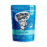 Meowing Heads Surf & Turf Fish, Chicken & Beef Adult Wet Cat Food 100g