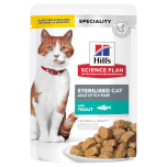 Hill's Science Plan Sterilised Trout Adult Wet Cat Food Pouches 85g